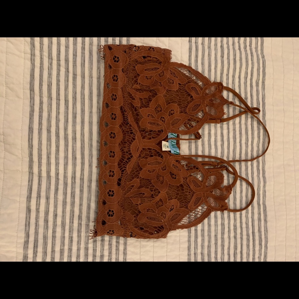 Burnt orange lace bralette